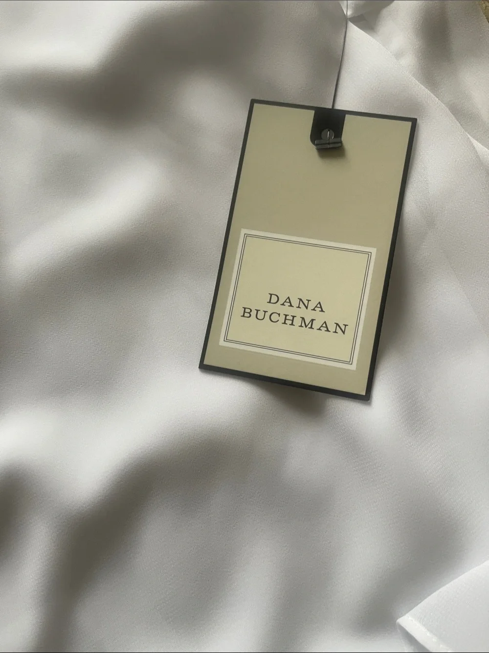 Dana Buchman White Layered Chiffon Sleeve Top